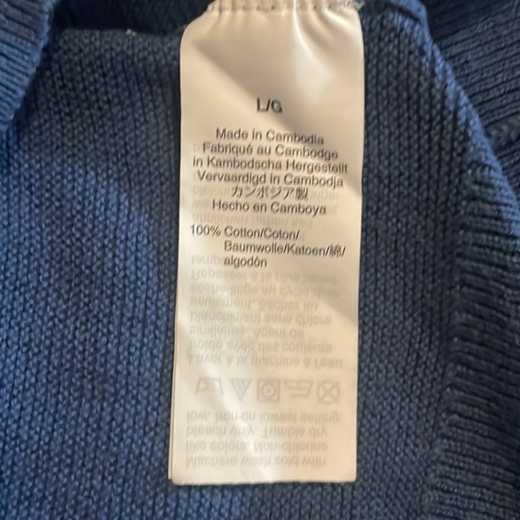 2/$30 J. Crew Blue Cotton Sweater Size Large - Picture 14 of 14